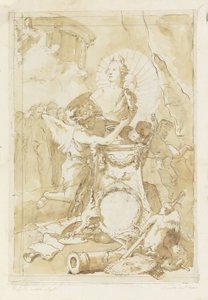 Entwurf für die Widmungsseite an Karl III. von Spanien und die beiden Sizilien von Giovanni Battista Tiepolo